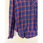Cloth & Stone  Blue Plaid Flannel Casual Button Up Camp Shirt Womens XS Photo 3