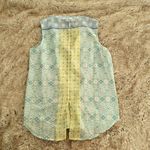 Preswick & Moore  Multi Pattern Button Down Sleeveless Top Size Medium Photo 5