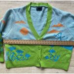 ASOS Design Scenic Landscape Cardigan Button-Up V-Neck Sweater size 8 Photo 2