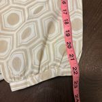 New York & Company Cream Geometric Long Sleeve Blouse Tan Size L Photo 14