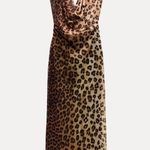 ZARA  Maxi plunge neck halter Dress Mesh Cheetah Animal print bodycon Photo 13