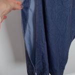 Anthropologie  Velvet Jumpsuit Size 10 Blue Off Shoulder Ruched Wide Leg Occasion Photo 5