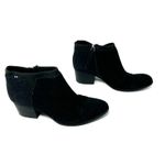 Toms  Size 6.5 Boots Black 2" Heel Side Zip‎ Pointed Toe Leather Suede Workwear Photo 2
