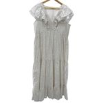 Roller Rabbit Lurex Ondine V-Neck Cap Ruffle Sleeve A-Line Midi Dress Length Photo 4