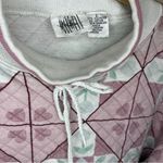Jason Maxwell Vintage  Women's Large Pink White Quilted Sweater Turtleneck Photo 3