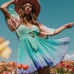 Rococo Sand Emi Ombré Pleated Mini Dress Green Size XS Photo 3