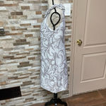 London Times  halter party shift dress shimmer white gray Sz 8 wedding guest Photo 5