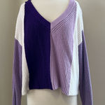 Jun & Ivy Purple Striped Sweater Photo 0