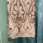 Vvm Curve Formal Dress. Size Medium. Rose Gold. Sheer Top. NWT. Has Stretch Gold Photo 6