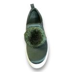 Tory Burch  Daphne Pom Pom Satin Lux Slip On Sneaker Green Size 8 New With Box Photo 4