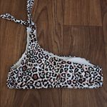 SheIn  White black and brown leopard animal print one shoulder swim top Photo 3