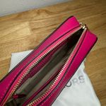 Michael Kors Ginny Hot Pink Leather "Love" Studded Medium Crossbody Camera Bag Photo 14