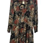 carole little Long Sleeve Floral Tailored Waistline Button Accent Dress 12 P Photo 4