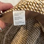 Stylish Woven Floppy Hat with Leopard and Bead Accents EUC Brown Photo 4