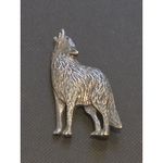 Vintage Metal Storm Pewter Howling Wolf Brooch Pin Stamped Signed Woodland Dog Silver Photo 7