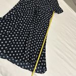 Banana Republic  Navy Blue Corset Tie Waist Polka Dot Short Sleeve Dress Sz 12 Photo 8