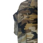 Sanctuary Green Camo Short Sleeve Front Tie Knot Button Down Shirt Women Sz S Photo 5
