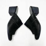 Eileen Fisher Kale Nubuck Leather Mule Slide 6 Block Heel Open Toe Braided Peep Photo 3