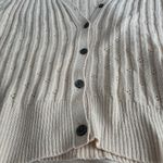 American Eagle AE Ribbed Eyelet Cream Button Down Cardigan XL Photo 5