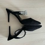 Lulus Black Tito Black Suede Rhinestone Pointed-Toe Mules Photo 6