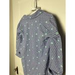 Vineyard Vines  Blue Blockprint Floral Linen Cotton Popover Shirt Women's Small Photo 5