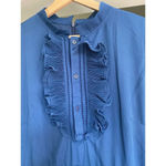 Gorgeous Trish Scully Women's Dress Ruffled Pleated Skirt Mid Length size 10 Blue Photo 5