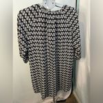 Lucky Brand , black and white geometric, full button up dress size large Photo 6