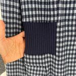 CAbi Checkup Blazer Jacket Womens Medium Navy Blue Gingham Check Stretch Formal Photo 5