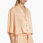 Generation Love NWOT Kenzie Cropped Satin Shirt Top in creamsicle Size L Photo 1