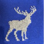 Liz Claiborne  Blue Gray Embroidered Deer Long Sleeve Pullover Sweater Large Photo 1