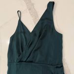 ZARA NWT Satin Lace Asymmetrical Midi Slip Dress Womens Medium EmeraldGreen Sexy Photo 2