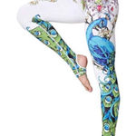 🆕 Witkey Stirrup Floral Yoga Pants White Size M Photo 0