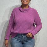 Aerie Purple Chunky Knit Oversized Sweater Sz XS Photo 0