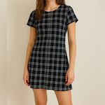 Theory Branteen JP Check Knit Mini Dress Navy White Plaid Size Large Photo 13