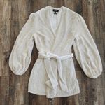 Retrofete Gabrielle Robe Dress in White Sequins Size XS Long Sleeve Blet Photo 2