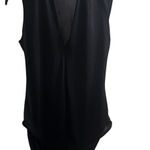 ZARA  Collection  Medium Black Sleeveless‎ Bodysuit Top, Deep V Neck, Casual Photo 0