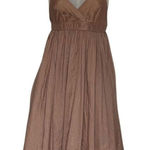 J.Crew  Brown Empire Waist Cotton Spaghetti Strap A-Line Knee Length Dress Size 0 Photo 0