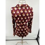 NWT cupcakes and cashmere maroon printed faux wrap blouse size Small Photo 11