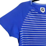 FootJoy  Athletic Women’s Striped Country Club Golf Shirt in Blue/White Size S Photo 2