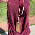 SKIMS NWT  Cropped Ribbed Long Sleeve Top Color Wine size L Photo 2