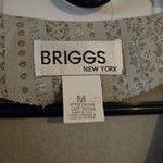 Briggs New York Vintage  Sleeveless Button Blouse Medium Neutral Floral Stripe US Photo 1