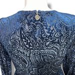 Tommy Hilfiger  Womens Velvet Burnout Faux Wrap High Waist Above Knee Blue Sz 12 Photo 4