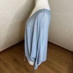 Kerisma  Top Womens M/L Baby Blue Tencel Linen Long Sleeve Ruched Tie Front Fairy Photo 9