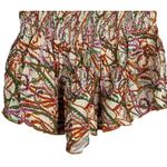 ZARA  High Waist Smocked Loose Fit Shorts Adjustable Drawstring Waist S Colorful Photo 8