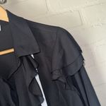 Love j Black Ruffled Button-Up Blouse  1x Photo 2