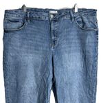 Ava & Viv  Cropped Jeans Blue Medium Wash‎ Fading Whiskering Skinny Leg Photo 2