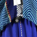 CITY STUDIO Houndstooth Chiffon Halter Dress, NWT Medium Blue Photo 9