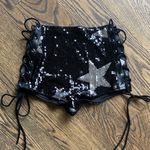 SheIn Black Star Sequin Shorts Photo 0