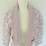 Cupcakes & Cashmere Sleepwear Luxe Robe Sweater Cardigan Lavender Bows Medium Purple Photo 1