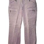 Vintage Junction West Suede Leather Pants Pink Cargo Moto Biker Career Dressy 6 Photo 0